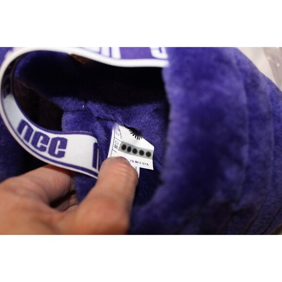 NIB UGG YOUTH 5 WOMEN'S 6.5-7 FLUFF YEAH SLIP ON SHEARLING SLIPPERS PURPLE - Picture 5 of 6
